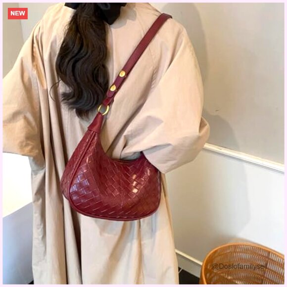 PU Leather Hobo Bag, Adjustable Strap, Mini Crossbody Purse